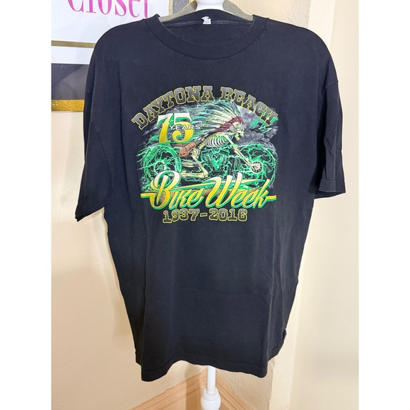 Alstyle Apparel & Activewear Other - Daytona Beach Bike Week 75th Anniversary T-Shirt Mens XL Black 2016 Motorcycle